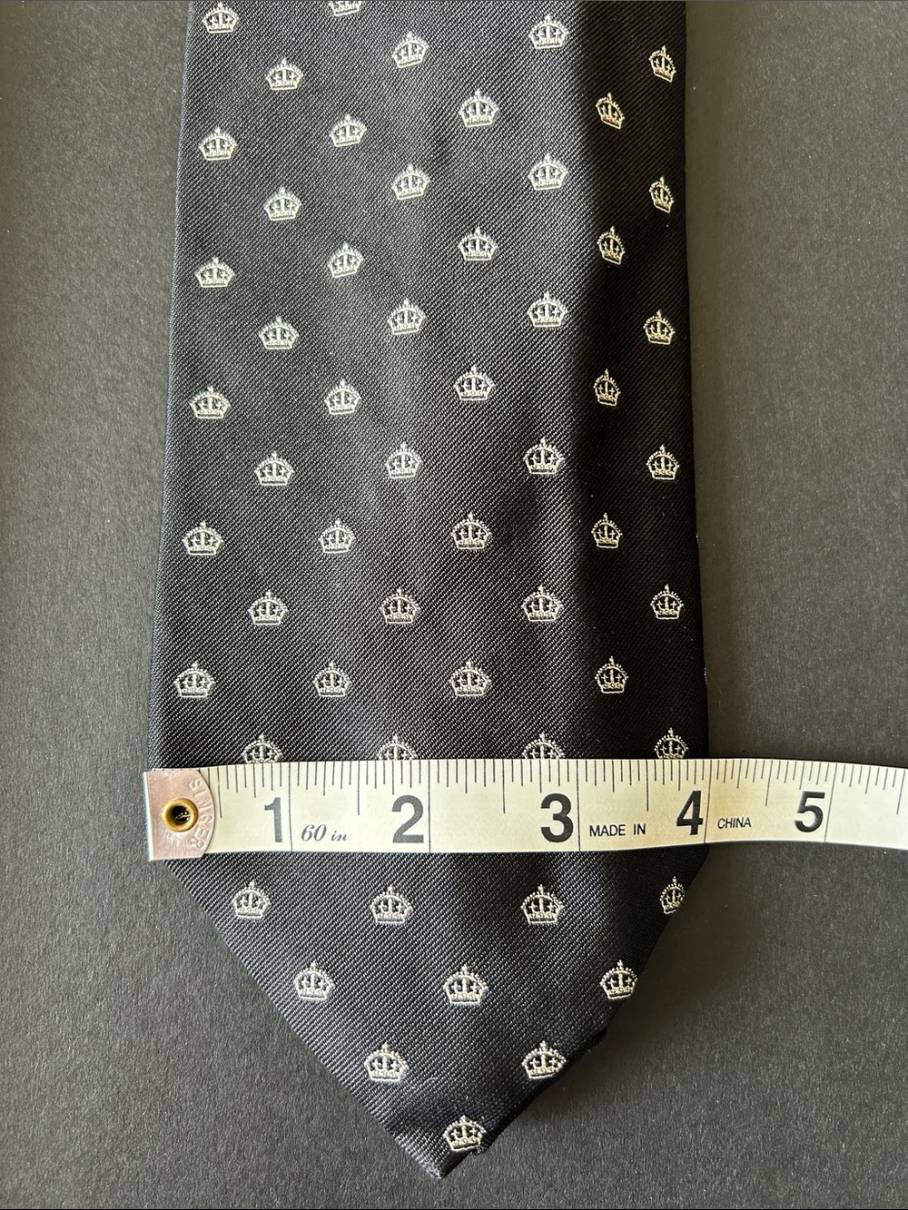 Ralph Lauren Purple Label Black Tie with White Crown Motif